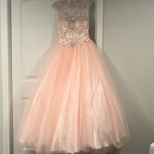 Mac Duggal Peach Ball Gown